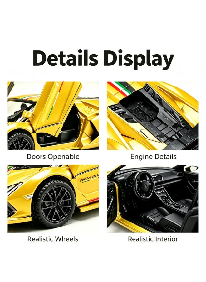 LAMBORGHINI High-Detail Alloy Car Model with Realistic Lighting & Sound Effects, 1:32 Scale Die-Cast Vehicle, Collectible Display Model for Adults & Kids - Image 5