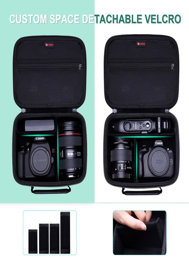XANAD Camera Case Compatible with Canon EOS Rebel T7/R50/R6 Mark II/R100/R50 V/T6/R8/R10/R5 Mark II/RP/R7/5D Mark IV/SL3/R5/T100 DSLR SLR Camera,Lens,Tripod,with Shoulder Strap and 4 Dividers(Black) - Image 5