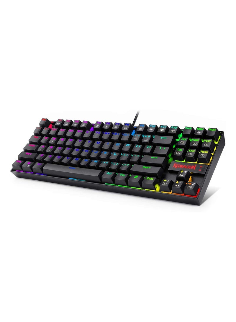 REDRAGON K552 RGB KUMARA Mechanical Gaming Keyboard - Blue Switches - Full RGB LED Lighting - Black - Image 1