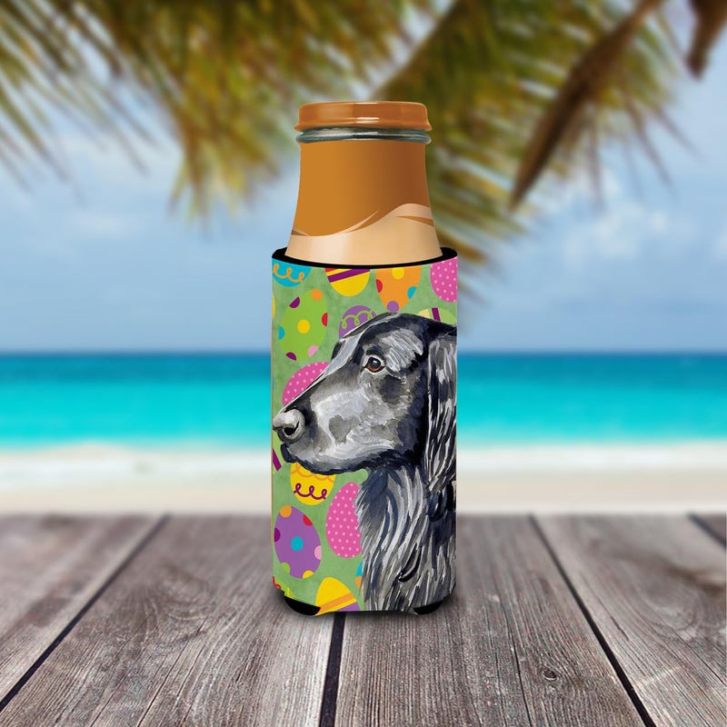 Caroline's Treasures Caroline's Treasures LH9411MUK Flat Coated Retriever Easter Eggtravaganza Ultra Hugger for slim cans Can Cooler Sleeve Hugger Machine Washable Drink Sleeve Hugger Collapsible Insulator Beverage Insula - Image 2