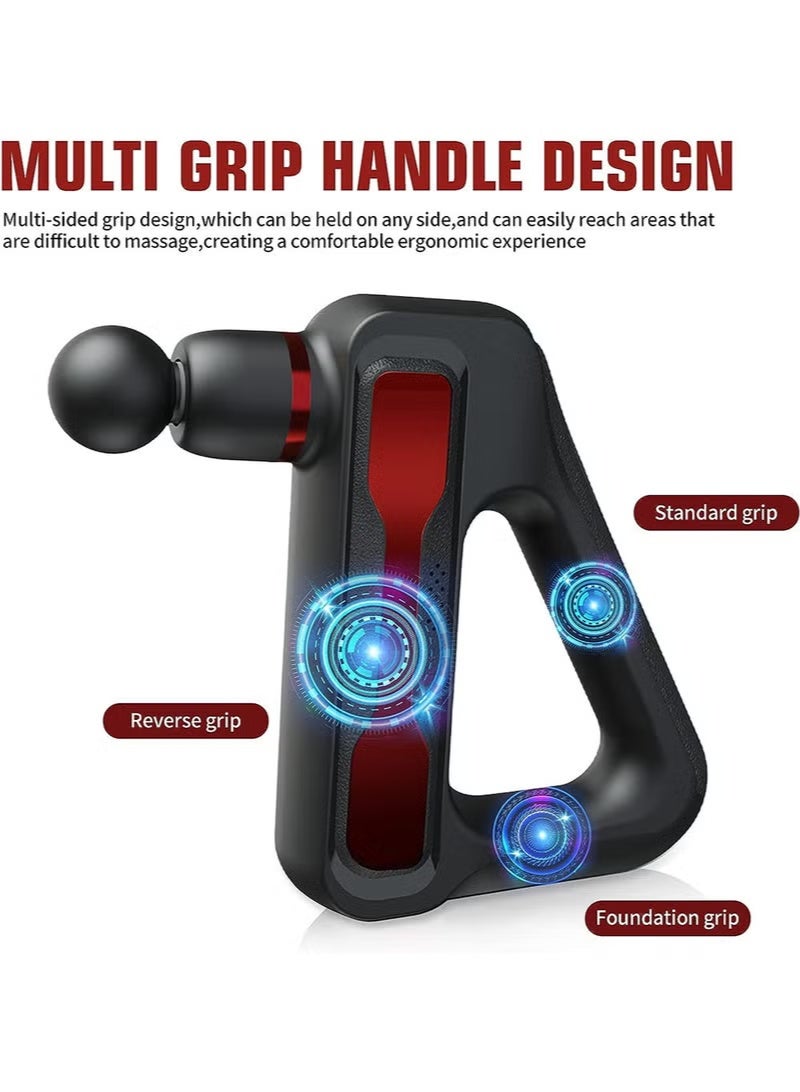 EzzySo Triangular Fascia Gun Lcd Electric Massage Gun With 8 Replaceable Massage Heads 32 Gears Of Vibration Adjustment For Deep Tissue Muscle Massage - Image 3