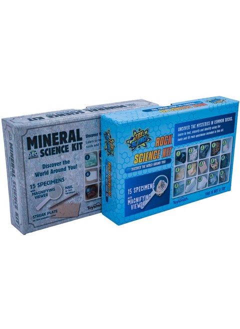 Stem Rock & Mineral Science Kit For Kids - 30 Geology Specimens With Magnifying Viewer, Identification Guide & Testing Tools - Educational Toy For Young Geologists, Ages 8+