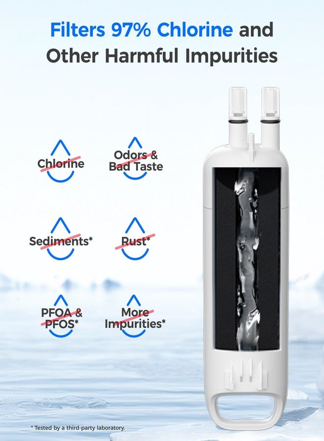 ووتر دروب فلتر مياه بديل من Waterdrop طراز EDR1RXD1 لفلتر Everydrop® رقم 1، W10295370A، EDR1RXD1B، P8RFWB2L، P4RFWB، وفلتر مياه ثلاجة Kenmore® طراز 46-9081، 46-9930، WD-F38، عبوة من فلترين - Image 3