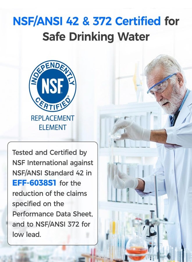 ووتر دروب فلتر مياه بديل من Waterdrop طراز EDR1RXD1 لفلتر Everydrop® رقم 1، W10295370A، EDR1RXD1B، P8RFWB2L، P4RFWB، وفلتر مياه ثلاجة Kenmore® طراز 46-9081، 46-9930، WD-F38، عبوة من فلترين - Image 5