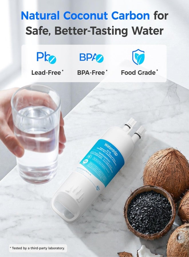 ووتر دروب فلتر مياه بديل من Waterdrop طراز EDR1RXD1 لفلتر Everydrop® رقم 1، W10295370A، EDR1RXD1B، P8RFWB2L، P4RFWB، وفلتر مياه ثلاجة Kenmore® طراز 46-9081، 46-9930، WD-F38، عبوة من فلترين - Image 4