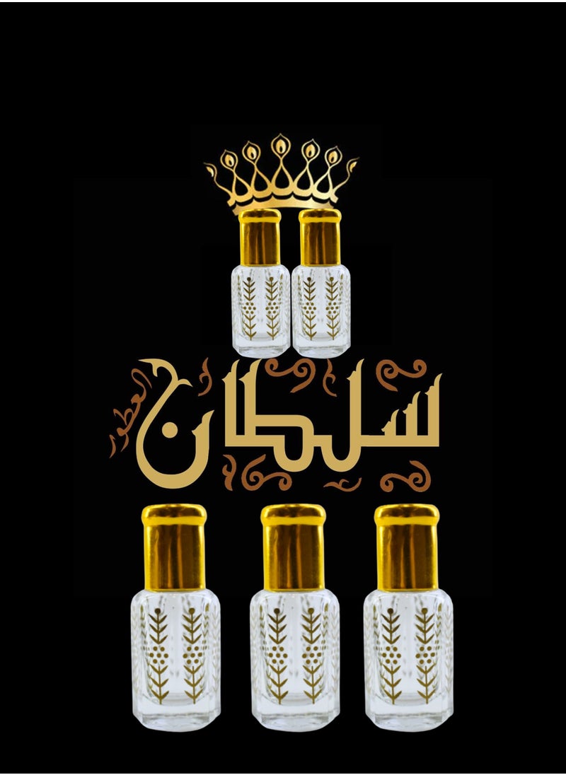 Sultan 5 Pieces Mixed Sultan Perfumes Is Stable and Lasts Long Economical Package 6 Ml 