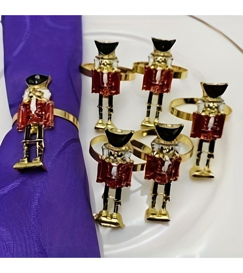 8 Pcs Golden Alloy Napkin Rings For Wedding Party Hotel Table Setting Napkin Holders - Image 1