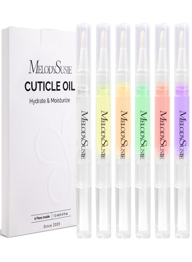 MelodySusie 6Pcs Cuticle Oil Pen Set,Nail Moisturizing Cuticle Oil Enriched with Vitamin E,Softens and Repairs Cuticles,Nail Strengthener,Protects Damaged Skin,Thin Nails,for Home and Salon Use - Image 1