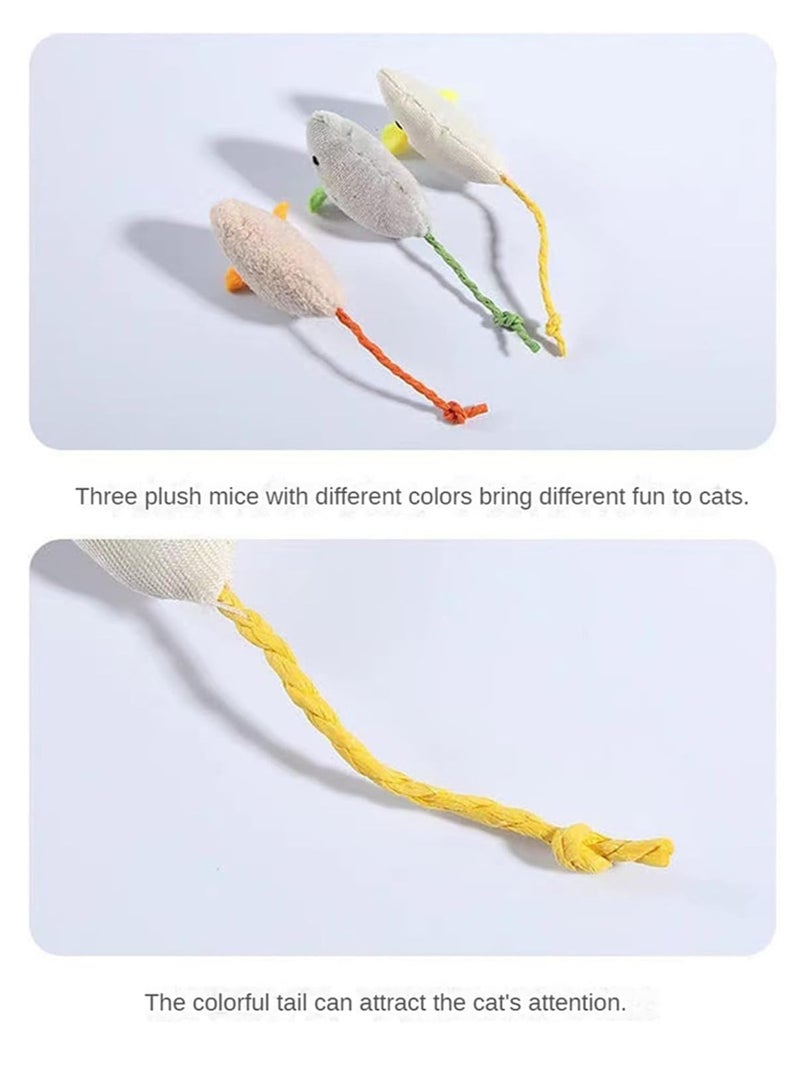 Cat Toy, 6 Pcs Plush Catnip Mice, Soft Interactive Mouse Shaped Cat Toys for Indoor Play, Realistic Design Filled Mice Toys for Small  Medium Breed Cats - Image 2