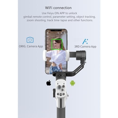 FeiyuTech Mini P Kit[Official] Smartphone Gimbal Stabilizer with Zoom Knob for iPhone&Android,3 Axis Phone Gimbal with Fill Light,AI Tracking,Carry Bag (Mini P KIT:Bag+Light+Tracking Module) - Image 5