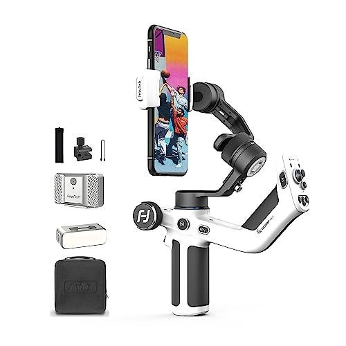 FeiyuTech Mini P Kit[Official] Smartphone Gimbal Stabilizer with Zoom Knob for iPhone&Android,3 Axis Phone Gimbal with Fill Light,AI Tracking,Carry Bag (Mini P KIT:Bag+Light+Tracking Module) - Image 1