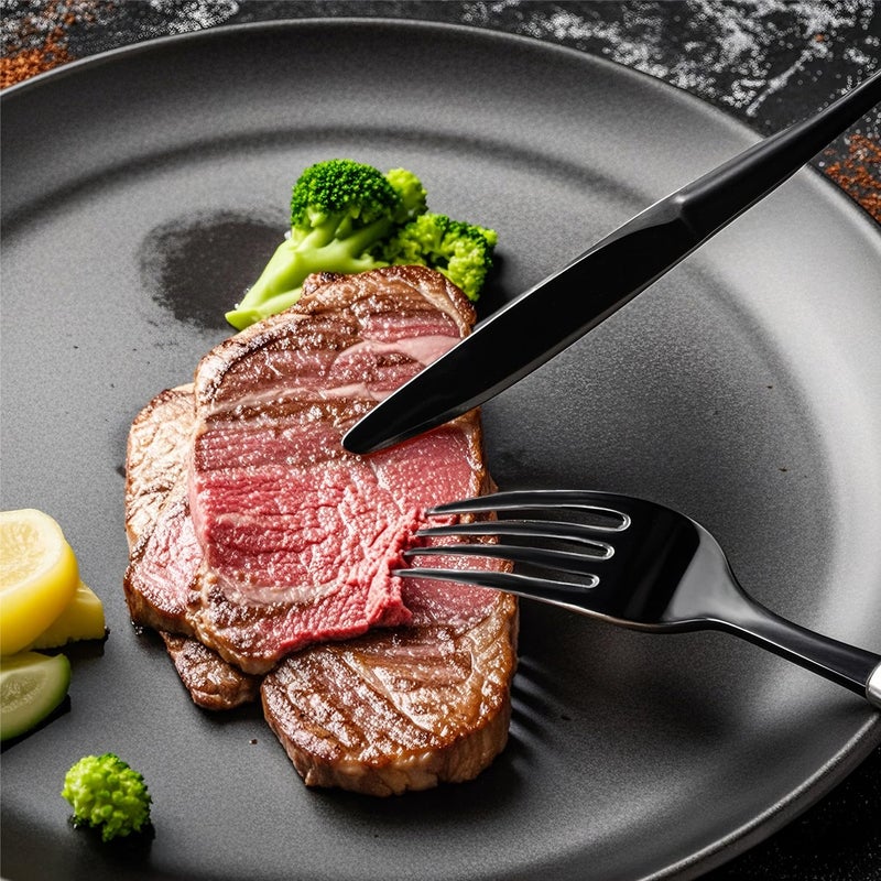 WDF 180 Pieces Black Silverware Cutlery Disposable - Plastic Flatware Set 60 Forks  60 Knives and 60 Spoons - Heavy Duty Black Plastic Cutlery - Disposable Utensils for Party  Wedding  Graduation - Image 2