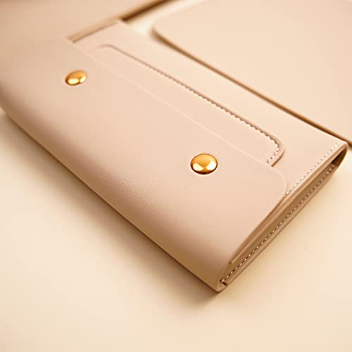 Benfan Laptop Sleeve 15 Inch Compatible with New MacBook Pro 15, MacBook Pro 16, Surface Book 15, Dell XPS 15 with Small Pouch, Mouse Pad and Cord Organizer, Color Beige - Image 4