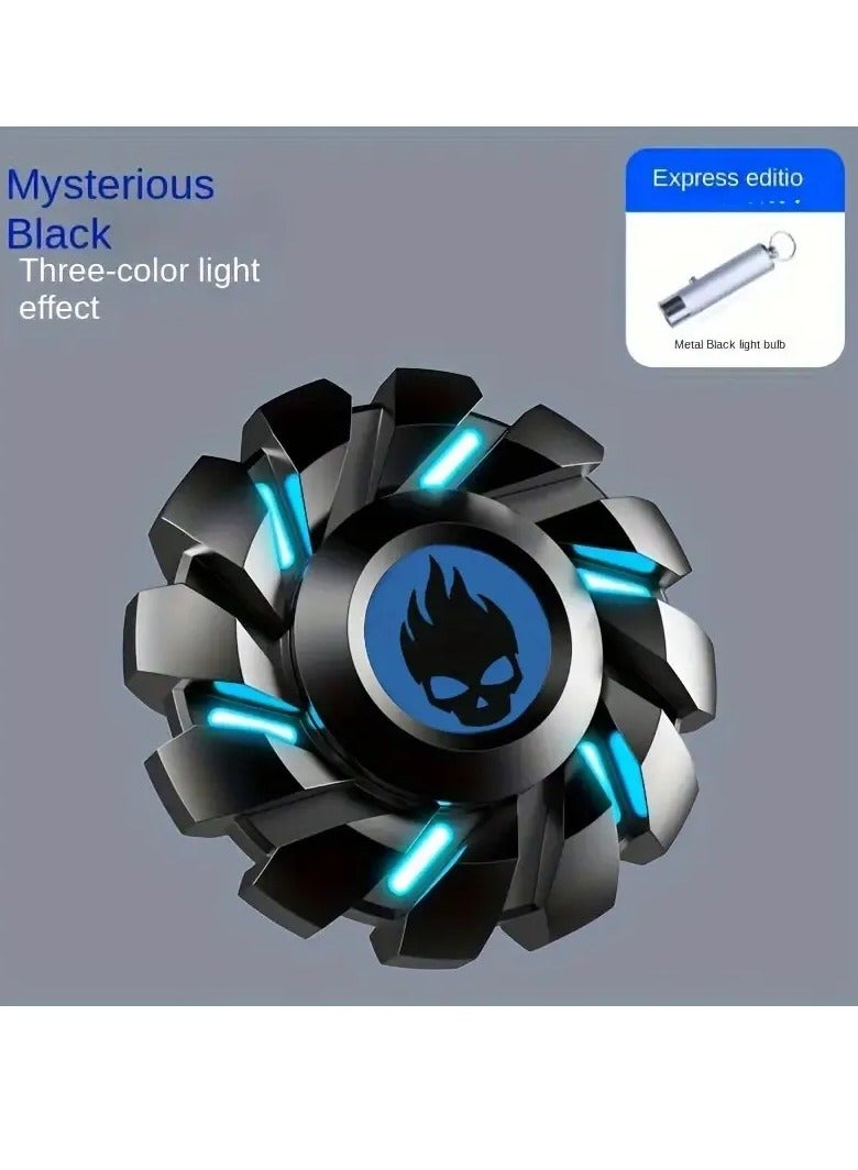 AROAQ Fidget Spinner, Luminous Fingertips Gyro Advanced Fidget Spinner, Multifunction Decompression Finger Artifact Toy, Stress Relief Rainbow Light Fingers Toy For Children Adult, (Black Basic Version) - Image 1