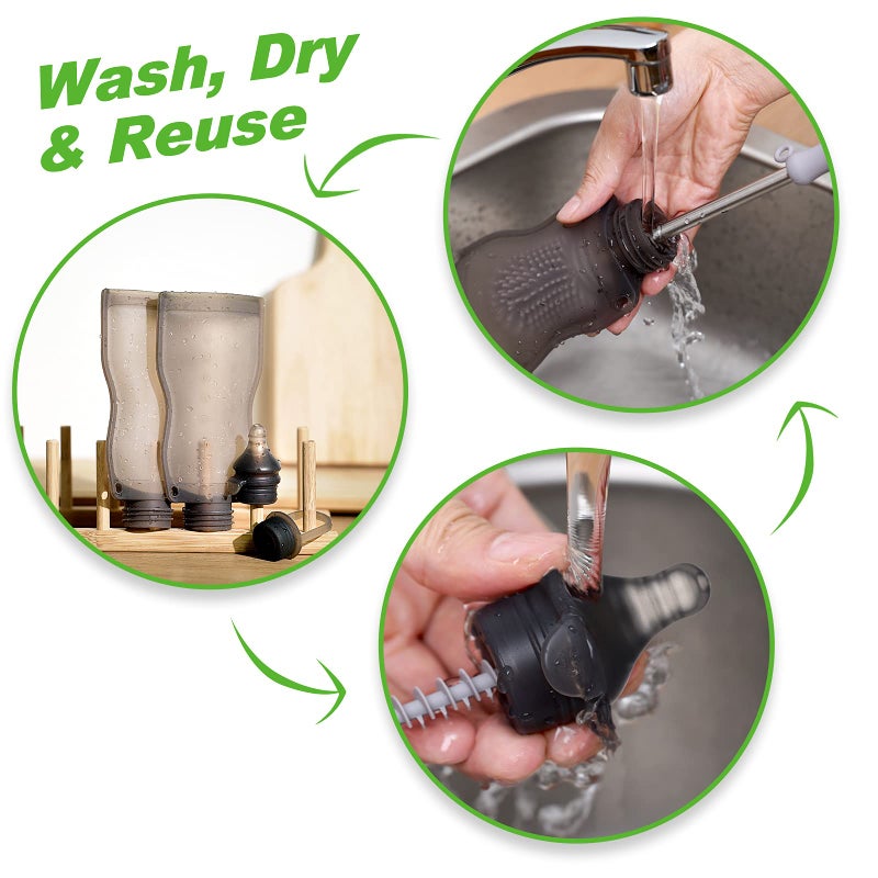 haakaa Squeeze & Feed Attachment Set - Variable Flow Baby Bottle Nipple Compatible with Silicone Breastmilk Storage Bag,Yummy Pouch,Squeezable on-The-go Feeding Pouch -1pk - Image 5