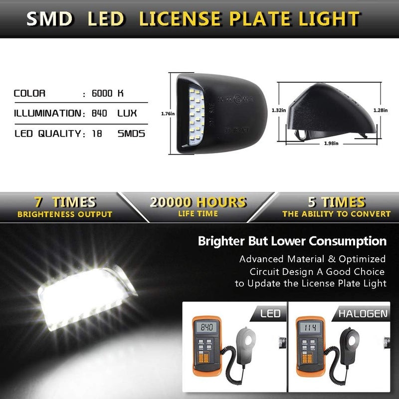 MOFORKIT License Plate Light White for Chevy GMC Pickup Truck 1999-2013 - Image 3