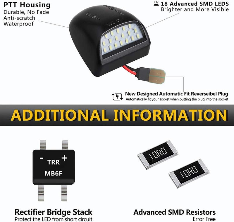 MOFORKIT License Plate Light White for Chevy GMC Pickup Truck 1999-2013 - Image 4