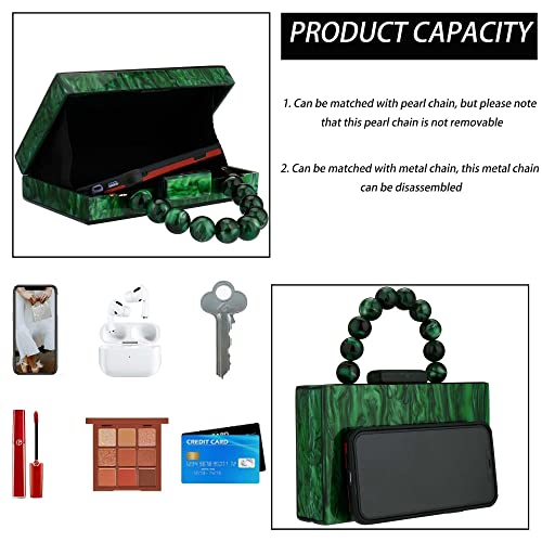 Buric Women Acrylic Clutch Purse Leopard Print Evening Bag Chain Formal Handbag Party Bridal Wedding Clutch Purse for Women (Green) - Image 5