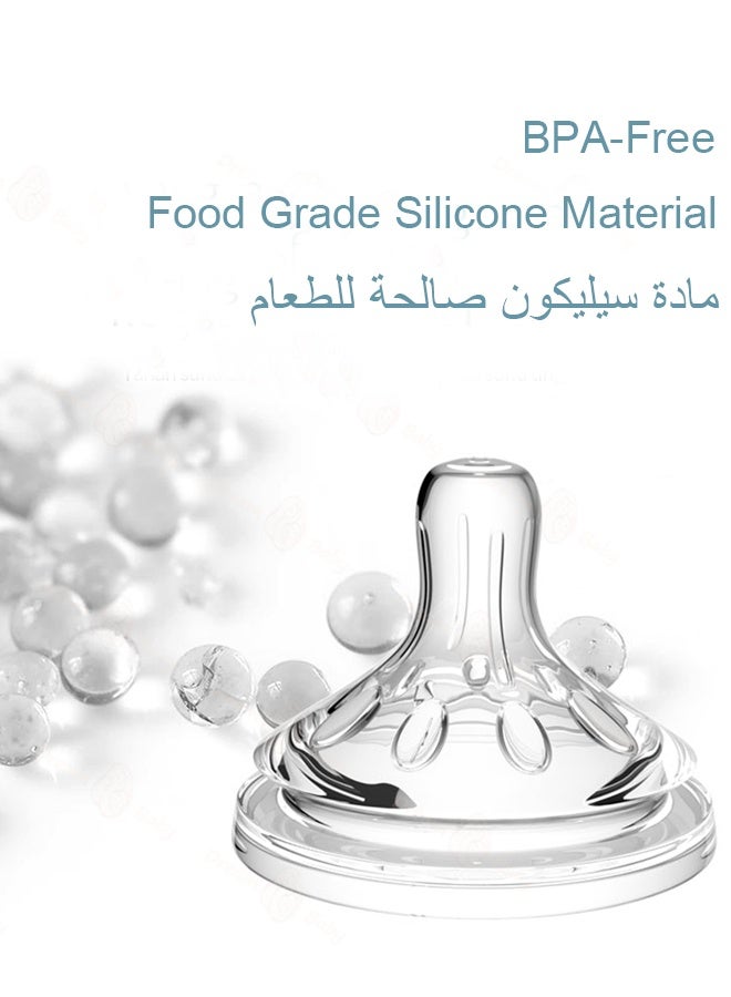 bbet Pack Of 2 Natural Feeding Bottle Nipple 6 Months+，For AVENT Bottle - Image 2