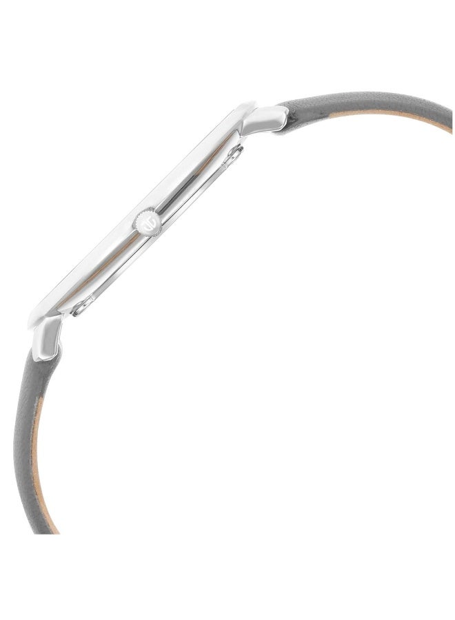 تيتان Ladies Edge WHITE Dial GREY Leather Strap Watch 2655Sl01 - Image 4