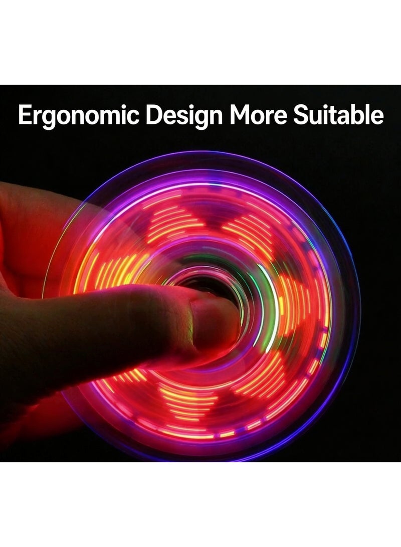 Goolsky Colorful Finger Spinner, Glowing Rotating Novelty Fidget Spinner, Fun Party Favor,Carnival, New Year, Birthday Gift, Party Favor, Fun Game Time, Safe Material, Durable Design, Cool Toy, Kids' Small Toy - Image 4