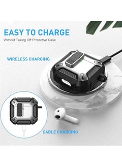 Generic Compatible With for AirPods 4 Case with Lock, Shockproof Protective Case with Keychain, Compatible with Apple AirPods 4th Generation 2024 (Silver @ Black)  - Image 4