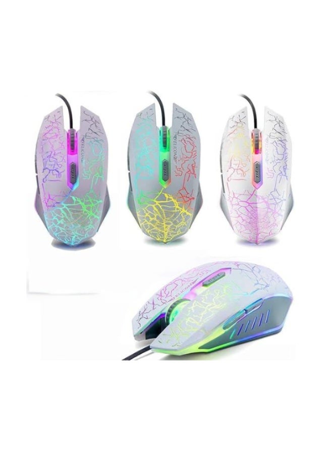 5-in-1 Gaming Set – RGB LED Backlit Keyboard, 2400 DPI Gaming Mouse, HD 12W Speakers, Gaming Headset & Mouse Pad (White) - Image 3