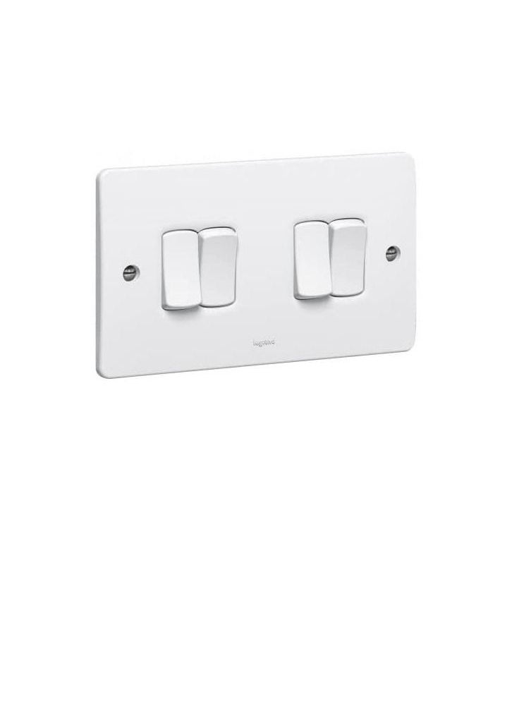 Legrand LEGRAND 730004 SINGLE POLE SWITCH SYNERGY - 4 GANG - 2 WAY - 10 AX - 250 V - WHITE  - Image 3