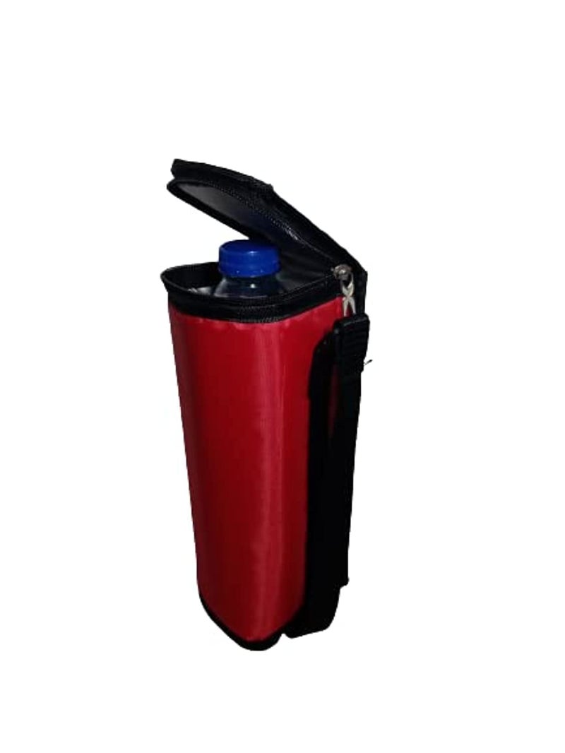 portable insulated bottle bag - small - red