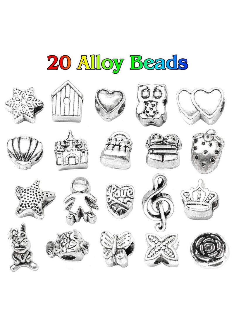 SYOSI Girls Charm Bracelet Making Set Girls Jewellery Making Kits For Kids, Nice Gifts For Girls, Present For 8-12 Year Old Girl, DIY Silver Plated Bead Snake Chain Jewelry Bracelet  - Image 5