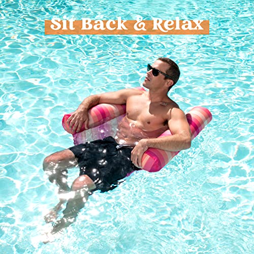 Sloosh 3 Pack 4-in-1 Inflatable Pool Floats Hammock, Water Hammock Lounges, Multi-Purpose Swimming Pool Accessories (Saddle, Lounge Chair, Drifter) for Pool, Lake, Outdoor, Beach (Green/Blue/Orange) - Image 5