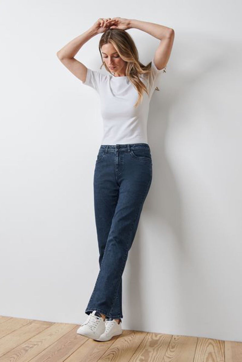Tchibo Women Regular Fit Washed Stretchable Jeans, Navy  - Image 1