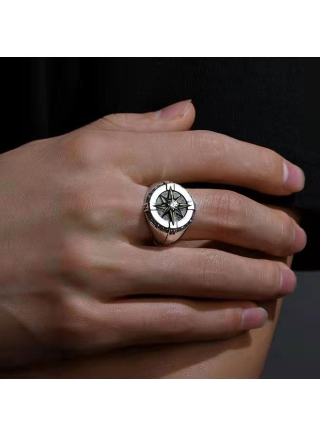 LATEEN Men Adjustable Ring Elegant Unique Retro Non-Fading Open Ring - Image 1