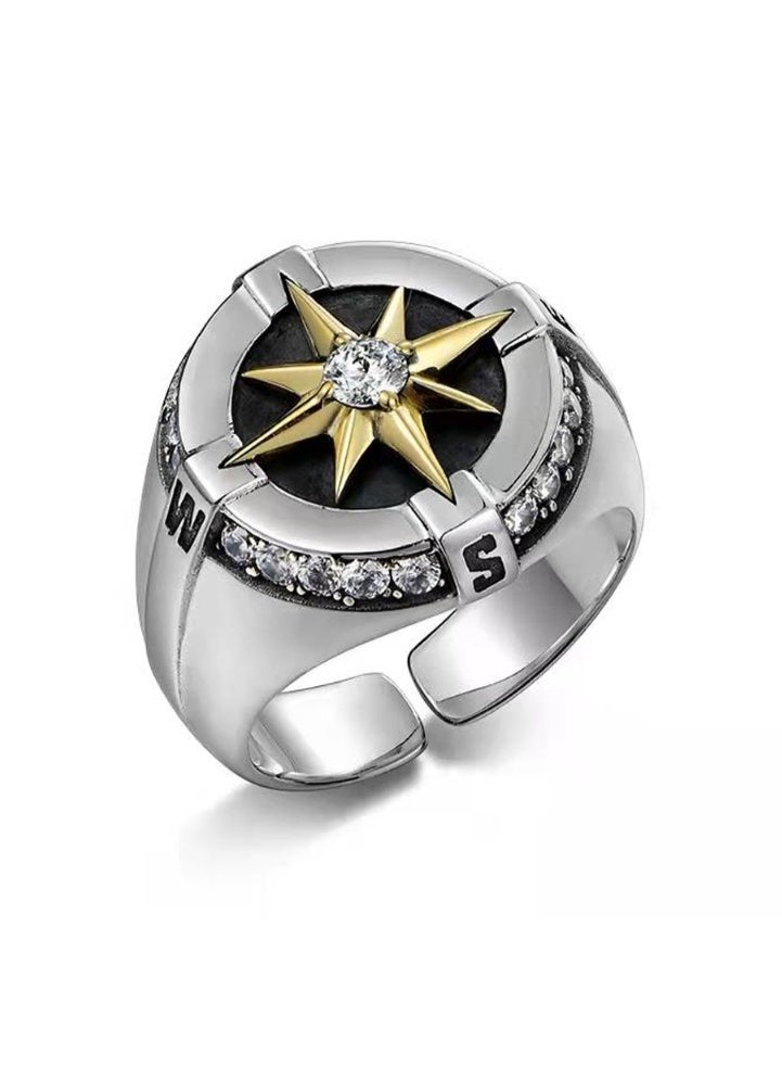 LATEEN Men Adjustable Ring Elegant Unique Retro Non-Fading Open Ring - Image 2