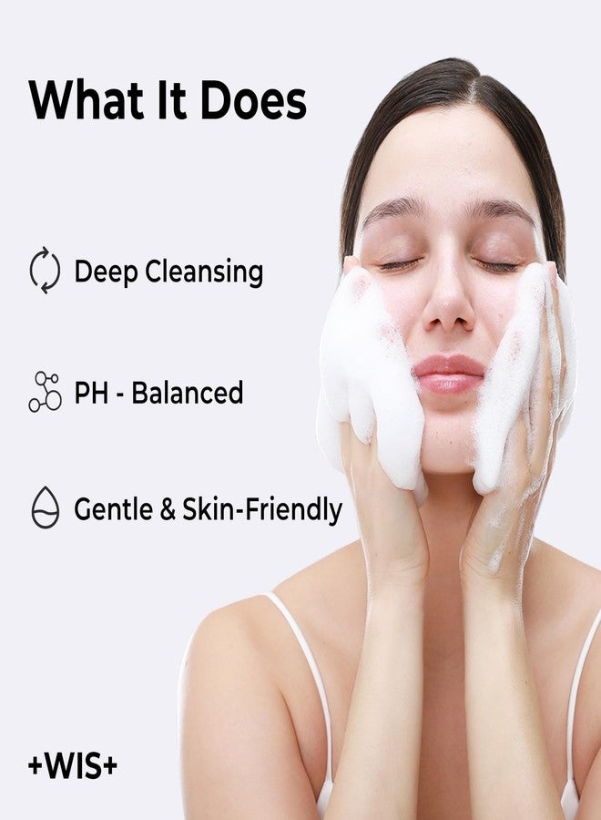 +WIS+ Deep Cleansing Facial Wash Cleanser with Skin-Friendly Amino Acids, Daily Mild Face Cleanser for Sensitive Skin, PH Balancing (3.5fl.oz/100g) - Image 4