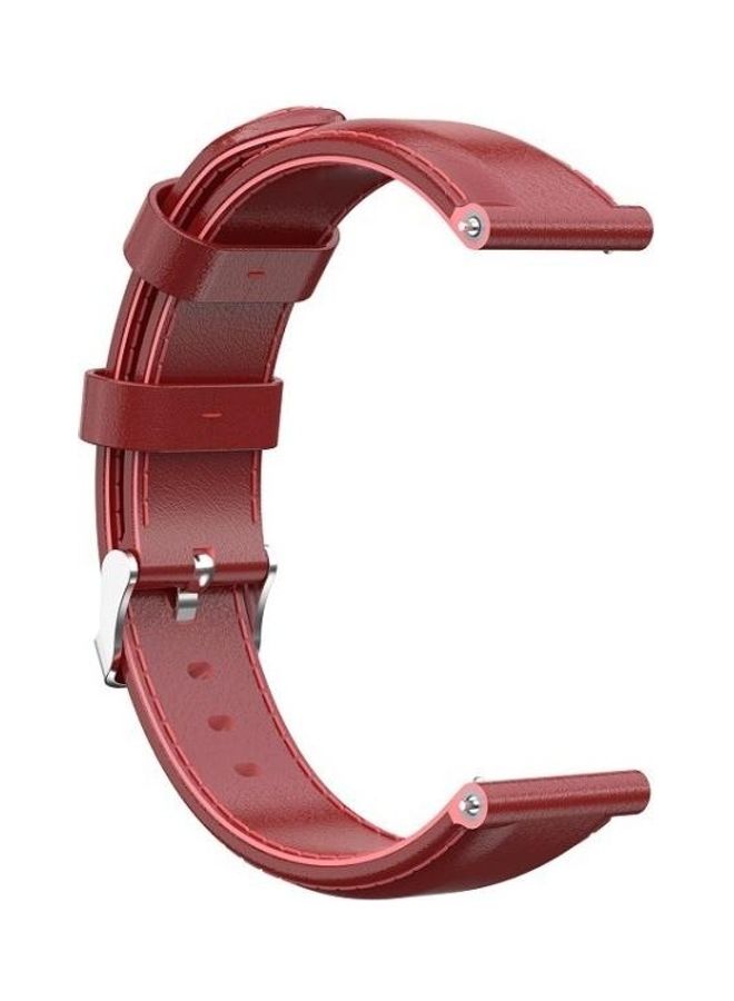 NIBEMINENT Replacement Oil Wax Calfskin Strap For Garmin Forerunner Red - Image 2