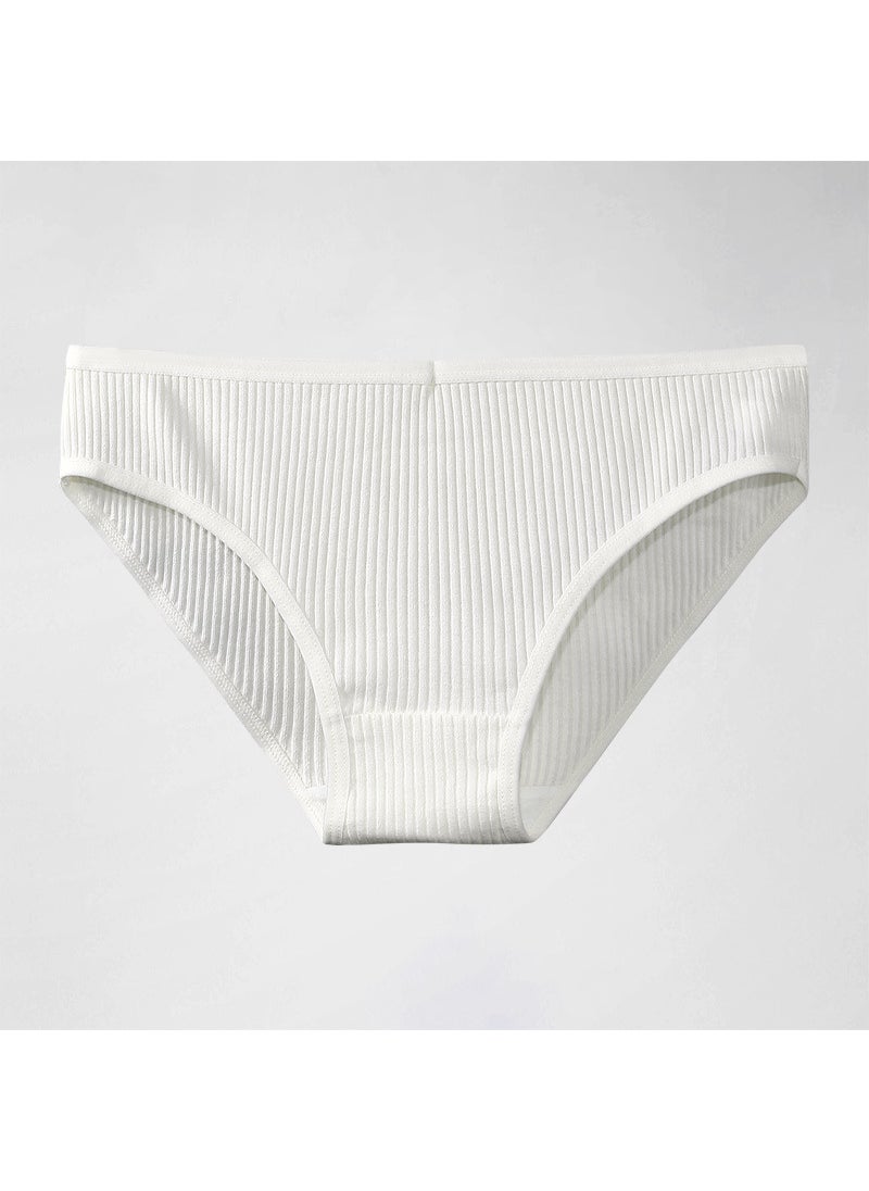 Generic - Womens Pure Cotton Underwear Comfortable Breathable Stripe 100% Cotton Triangle mid Waist Simple Briefs Knitted Dry Fast Medium Blue - Image 1