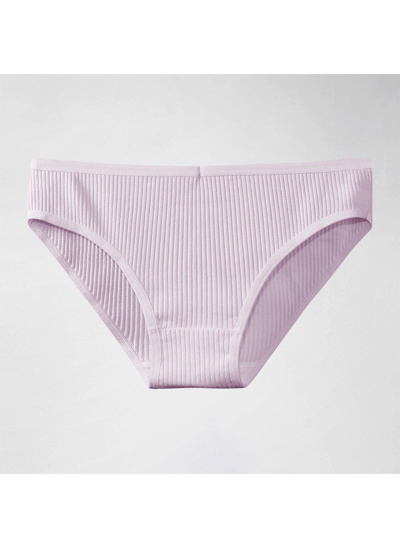 Generic - Womens Pure Cotton Underwear Comfortable Breathable Stripe 100% Cotton Triangle mid Waist Simple Briefs Knitted Dry Fast Medium Blue - Image 1