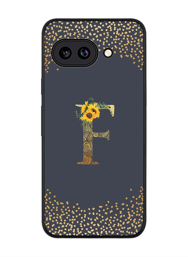 Stylizedd For Google Pixel 9a Case,Slim fit Camera Protection, Shockproof Thin Phone cover  - Custom Floral Monogram - F  (Grey )