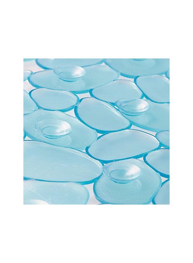 Raxoom Pebblz Suction Non-Slip Square Bath Mat For Shower, Bathtub, Stall, 22" X 22", Blue - Image 4