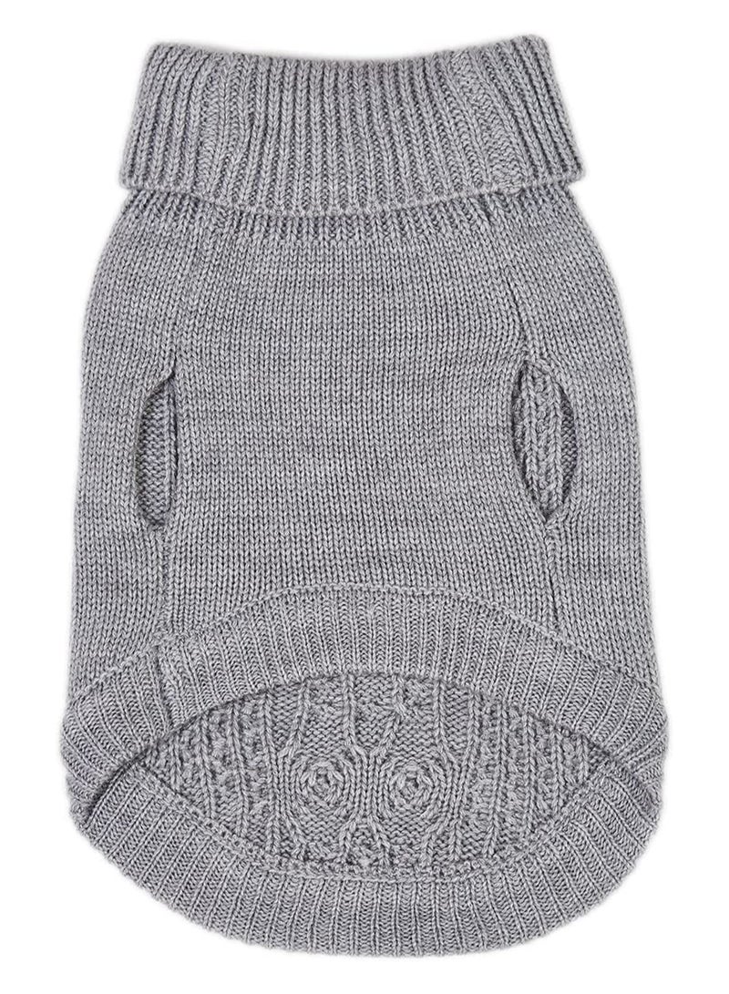 KASTWAVE Cats Knitted Sweaters, Cat Sweater Turtleneck Knitted Sleeveless Cat Clothes Warm Winter Kitten Clothes Outfits for Cats or Small Dogs in Cold Season(Grey) (S)  - Image 3