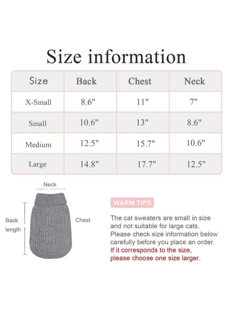 KASTWAVE Cats Knitted Sweaters, Cat Sweater Turtleneck Knitted Sleeveless Cat Clothes Warm Winter Kitten Clothes Outfits for Cats or Small Dogs in Cold Season(Grey) (S)  - Image 4