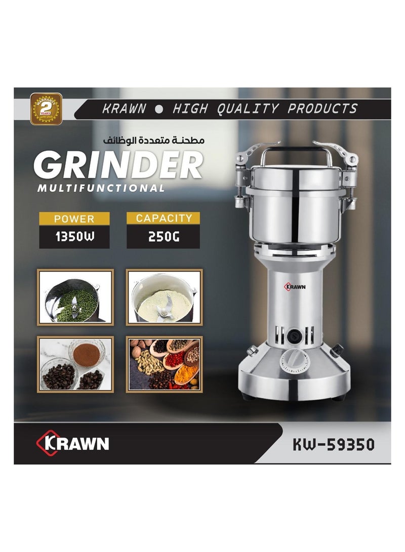 KRAWN Electric Grain Grinder, 250G Large Capacity , High Speed Food Processor with Overload Protection Function 1350W - Image 1
