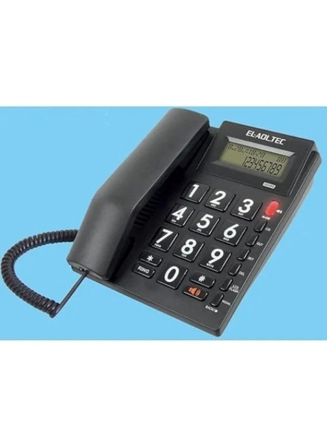 العدل تك هاتف ارضي (سلكي)، بخاصية عرض رقم المتصل من العدل تك 300BE لون اسود - Image 1