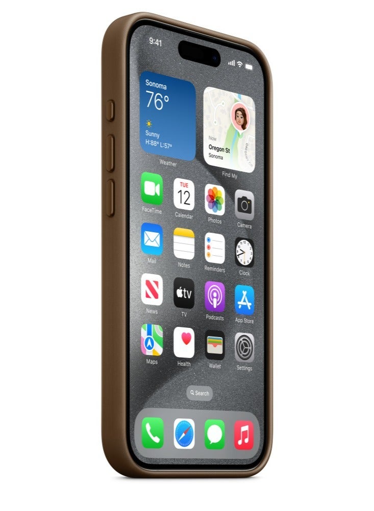 Techie حافظة FineWoven لهاتف Apple iPhone 15 Pro Max مع MagSafe - بني رمادي - Image 4