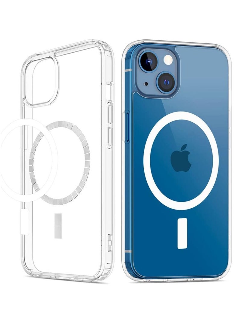 Houmt iPhone 14 Magnetic Case Slim Crystal Clear Yellow Resistant Anti-Scratch Shockproof Protective Case Cover for iPhone 14 6.1 inch - Image 1