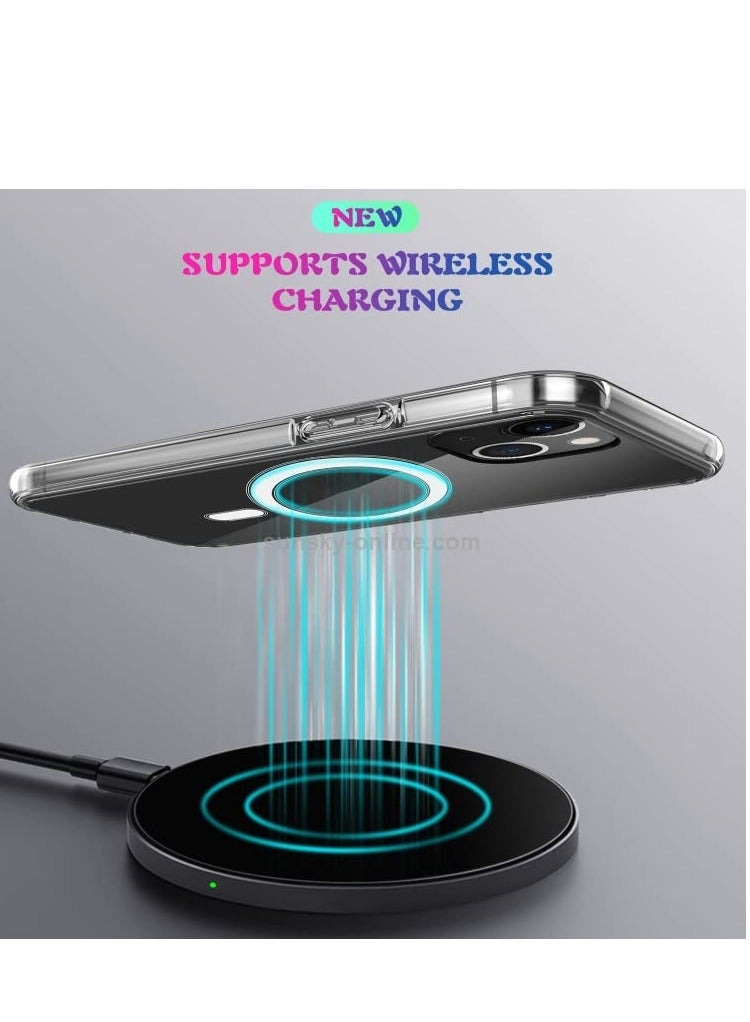 Houmt iPhone 14 Magnetic Case Slim Crystal Clear Yellow Resistant Anti-Scratch Shockproof Protective Case Cover for iPhone 14 6.1 inch - Image 3