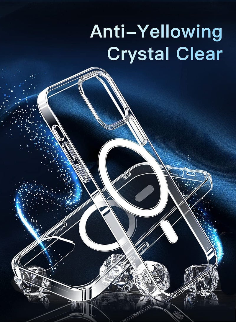Houmt iPhone 14 Magnetic Case Slim Crystal Clear Yellow Resistant Anti-Scratch Shockproof Protective Case Cover for iPhone 14 6.1 inch - Image 2