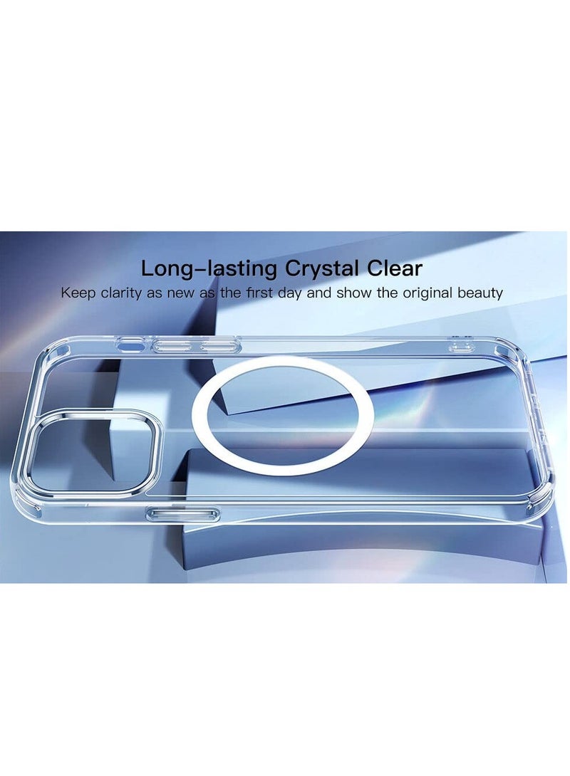 Houmt iPhone 14 Magnetic Case Slim Crystal Clear Yellow Resistant Anti-Scratch Shockproof Protective Case Cover for iPhone 14 6.1 inch - Image 4