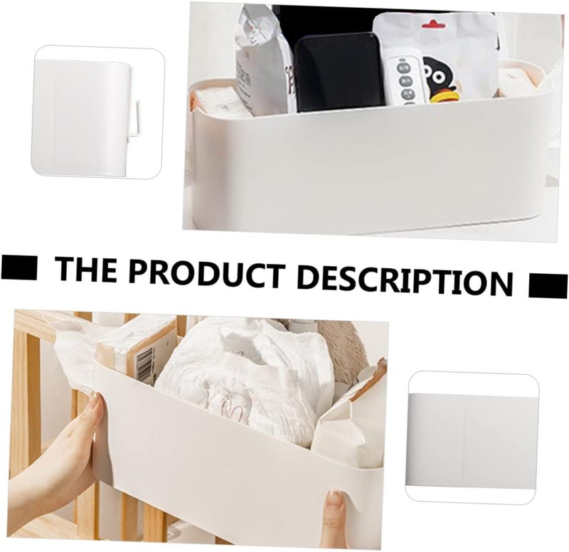 Practical build Mobestech 1Pc Wall Mounted Bedside Storage Box Versatile Diaper and Feeding Bottle Organizer Space Saving Design with Hooks for Easy Access for Nursery and Dorm Use Strong durable raw material - Image 5